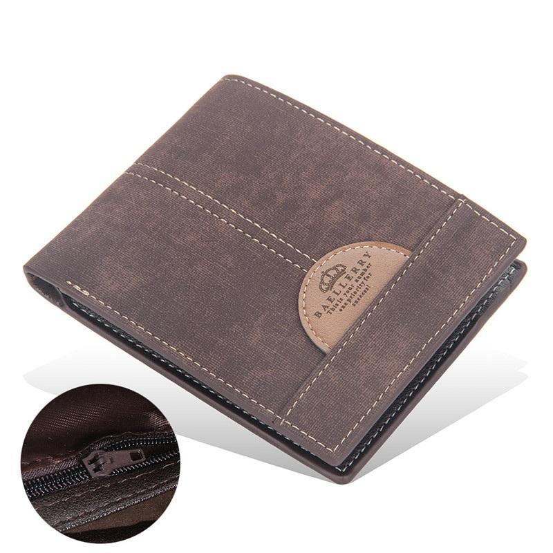 

Винтажный мужской короткий кошелек из искусственной кожи, визитница, бизнес-дизайн, кошельки, кошелек для монет 12cm*10cm*2cm темно-коричневого