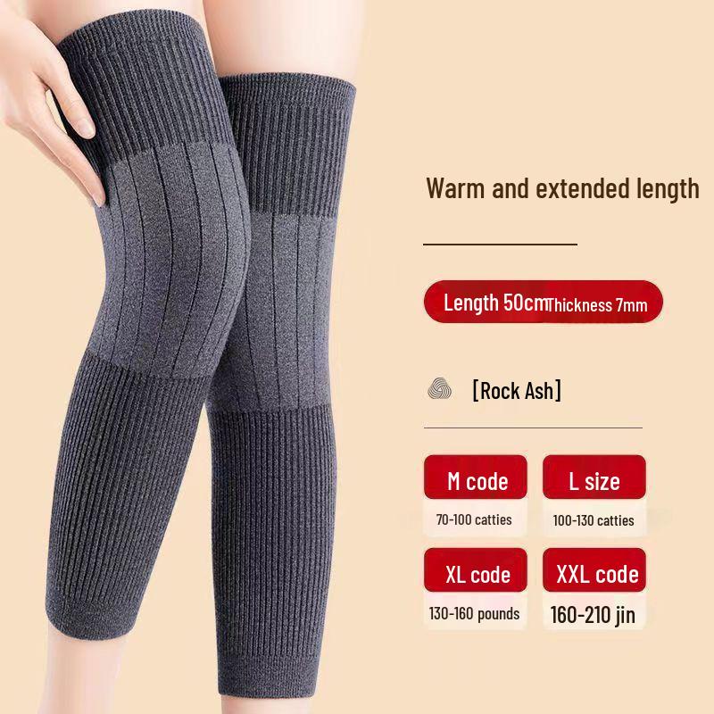 Kaschmir-Knieschoner für Damen und Herren – dick, rutschfest, wärmend und schützend für ältere Menschen im Winter. M (80-105 lbs)