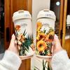Coffee Thermos Cup Girls New Double Drinking Cup Luxury High-grade Sense with Straw Cup Accompanying Large Volume