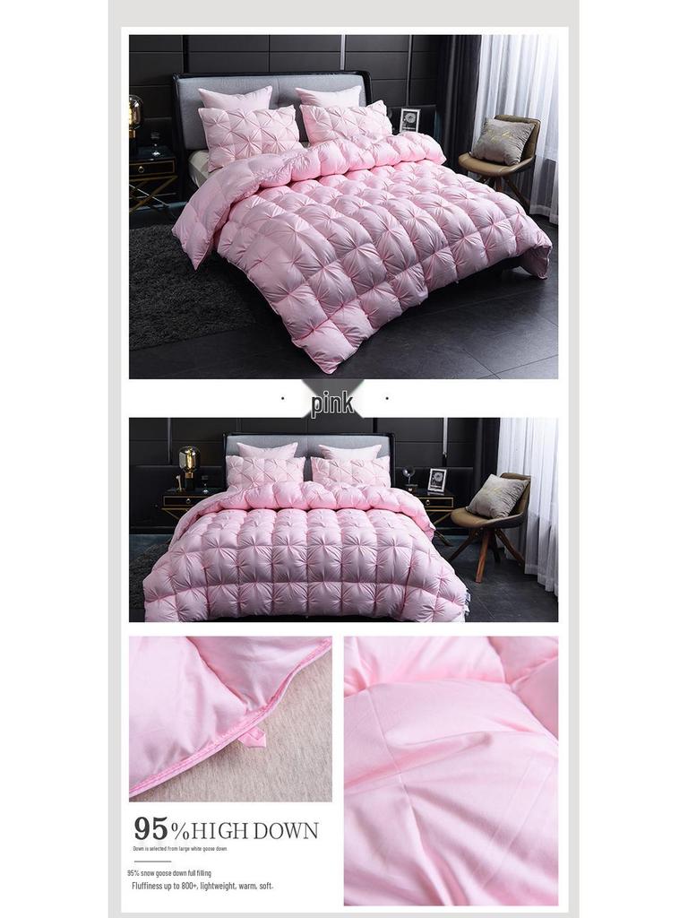 All-Cotton Cable Knit Goose Down Duvet - Thick, Warm Quilt for Autumn and Winter