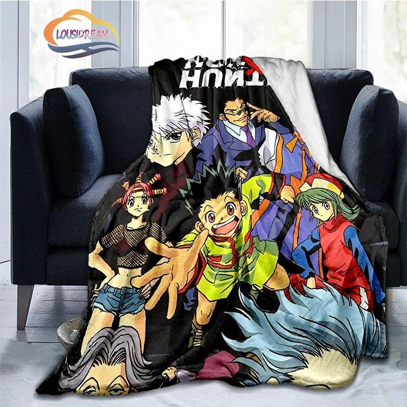 Trendy Japanese Anime Hunter x  Flannel Blanket3D Printed Coverlet Travel Camping for Adults and children Cashmere blanket
