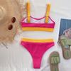 2021 New European & American Ribbed Solid Color Women's Bikini Swimwear B169