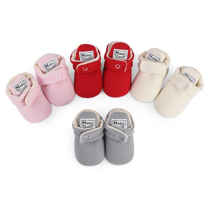 

Baby Girls Warm Shoes Retro Solid Color Plush Shoes Soft Bottom Non-Slip Toddler Shoes Casual Kids Shoes