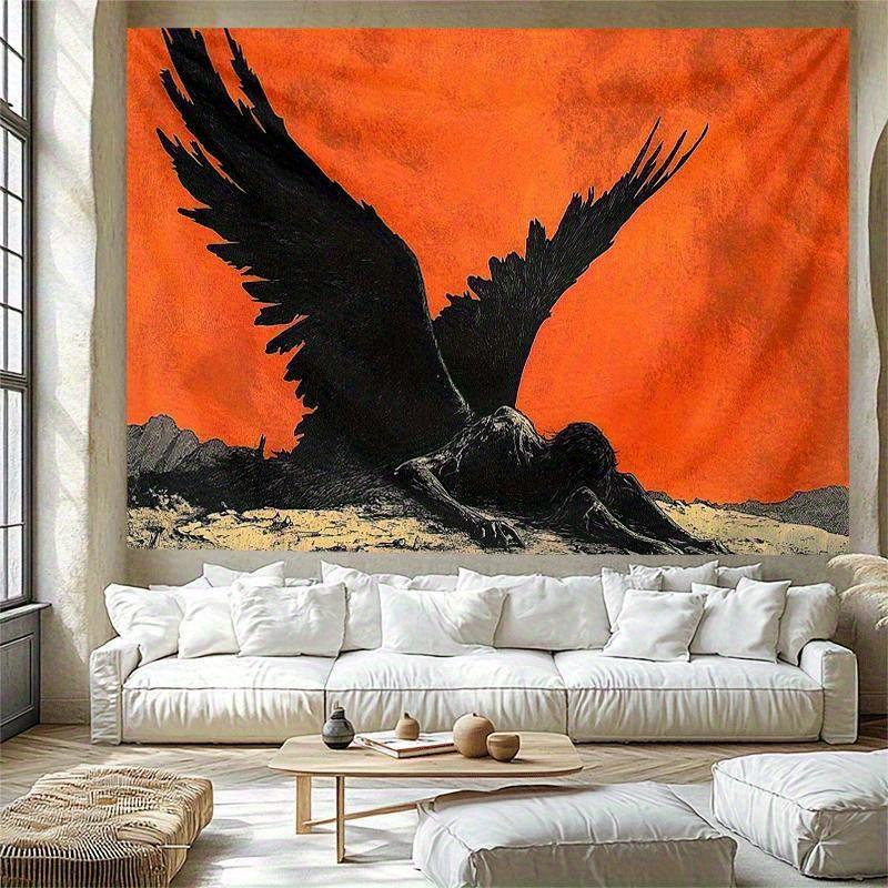 

Abstract Art of Black Angels Digital printing polyester wall tapestry suitable for use living rooms bedrooms offices bars party 74x94cm(29x37in)