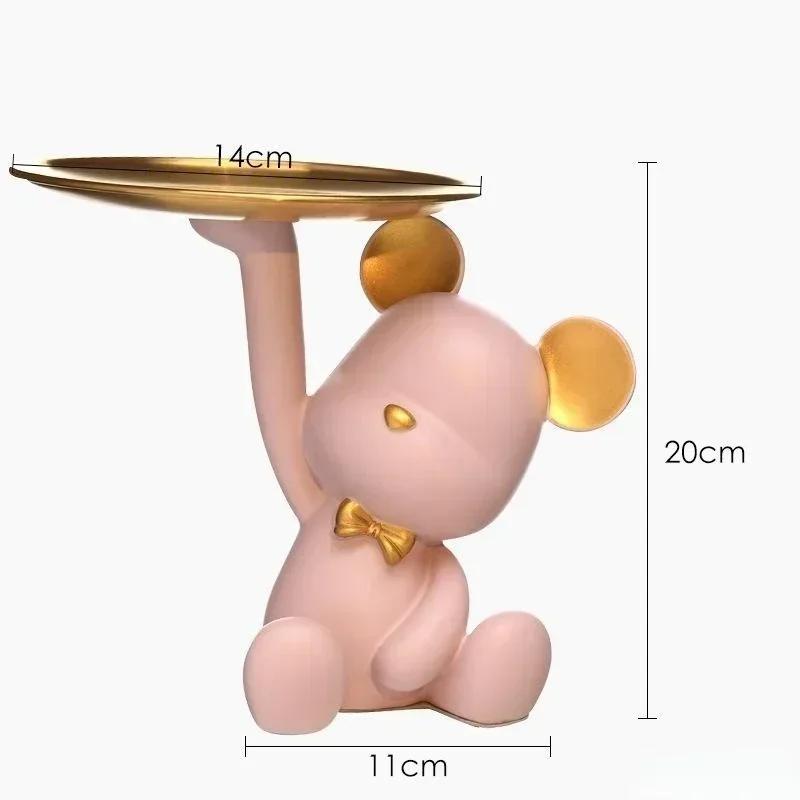 Aesthetic Bear Car Key Tray Violent Bear Storage Holder Mobile Phone Bracket Tray Support Bear Living Room Entryway Decoration