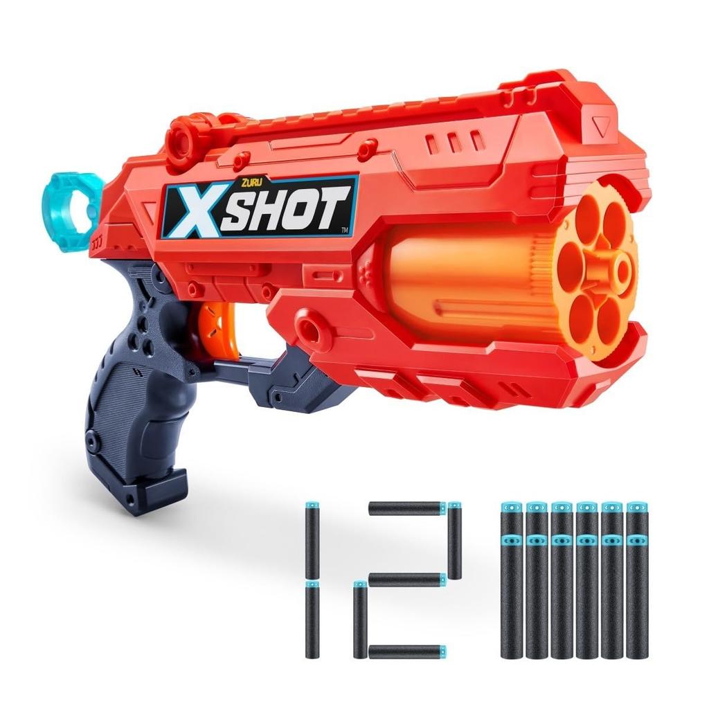 ZURU XSHOT Excel Reflex Blaster Toy with Sponge Authentic 6, 12-dart Darts, 36433, Product.