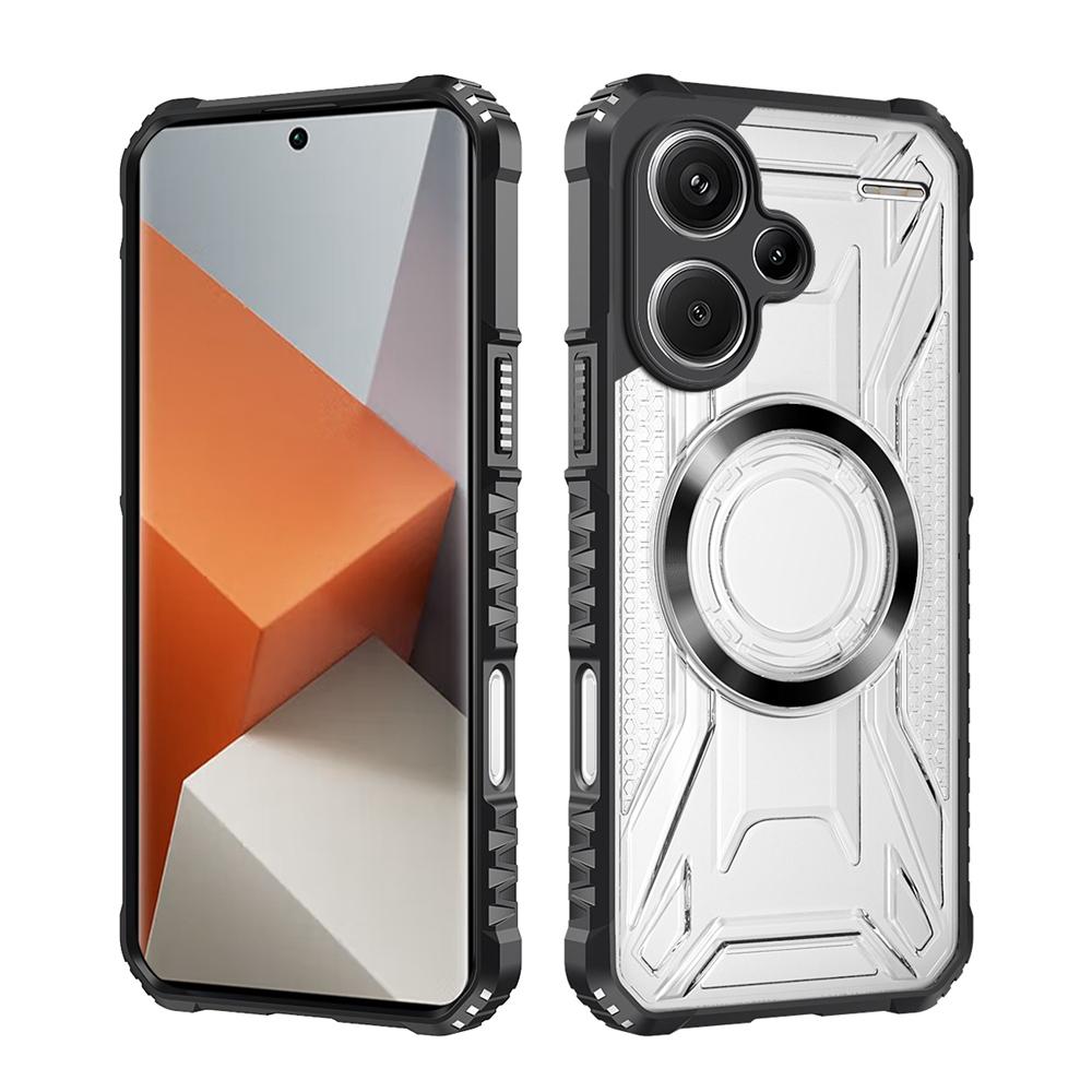 KEYSION Transparent Magnetic Case for Redmi Note 13 Pro 4G 13 Pro+5G Shockproof Phone Back Cover for Xiaomi POCO X6 5G M6 Pro 4G