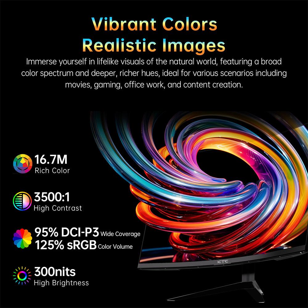 KTC H32S17 Gaming Monitor 32-inch 2560x1440 QHD 180Hz HVA Curved 1500R