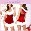 Sexy Women Santa Christmas Costume Soft Touch Velvet Dress For Festive Parties