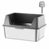 Low-Entry Stainless Steel Litter Box Easy To Clean Cat with Scoop