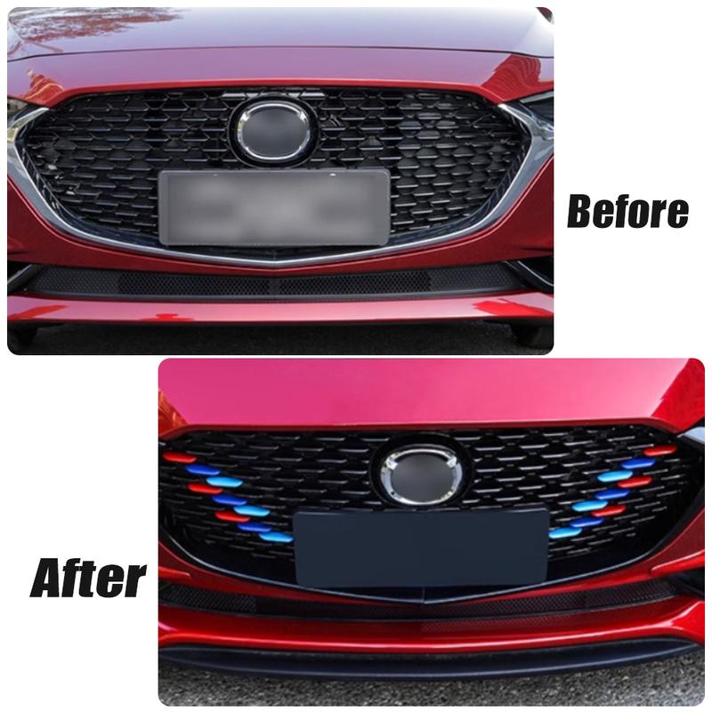 For Mazda Axela Sedan BP    6pcs Car Front Grill Grille Face Decoration ABS Stickers Cover Trim