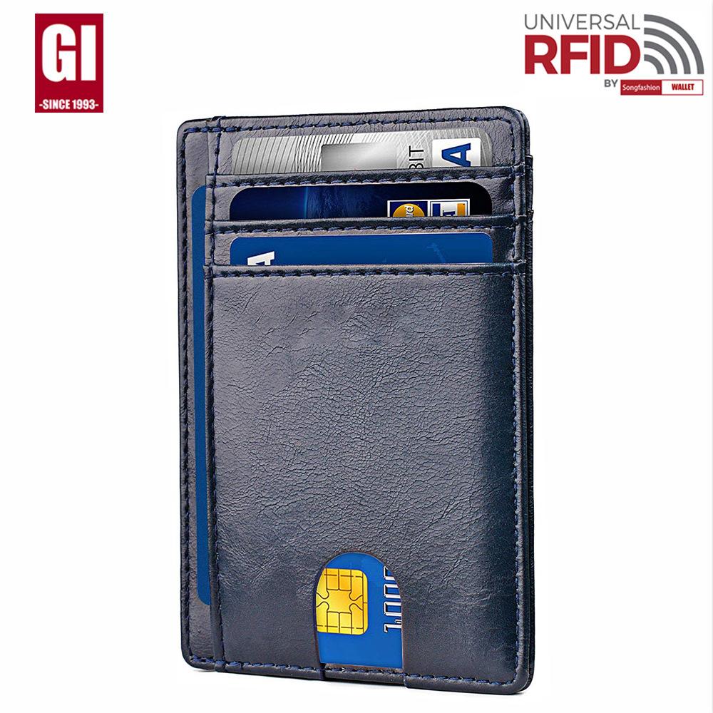 Card Bag Men's RFID Anti-theft Brush European and American Card Bag Men's  Card Holder
