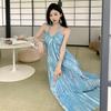 Bohemian Neck Halter Suspender Dress Women's Summer Seaside Vacation Super Fairy Pendulum Dress