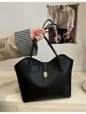 Women's High-End Versatile Shoulder Tote: Large Capacity, Niche Style, Daily Commute & Underarm Bag