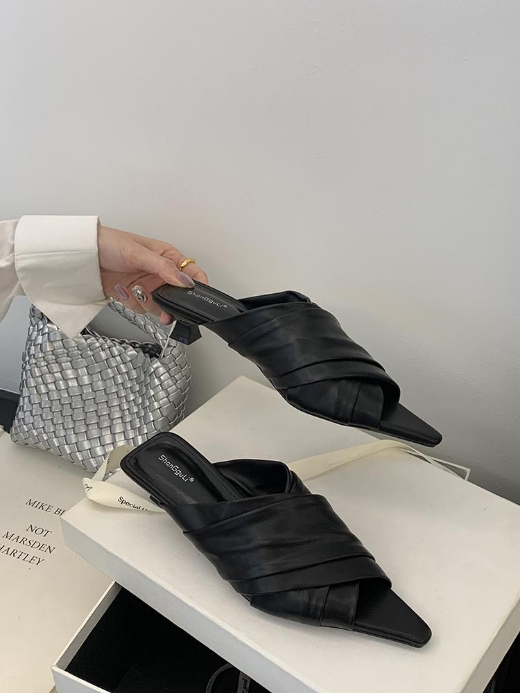 Fashion Bailamos Brand Women Slipper Ladies Sumer New Slip On Ladies Casual Mules Shoes Soft Flat Heel Outdoor Dress Sandal Shoes Mujer