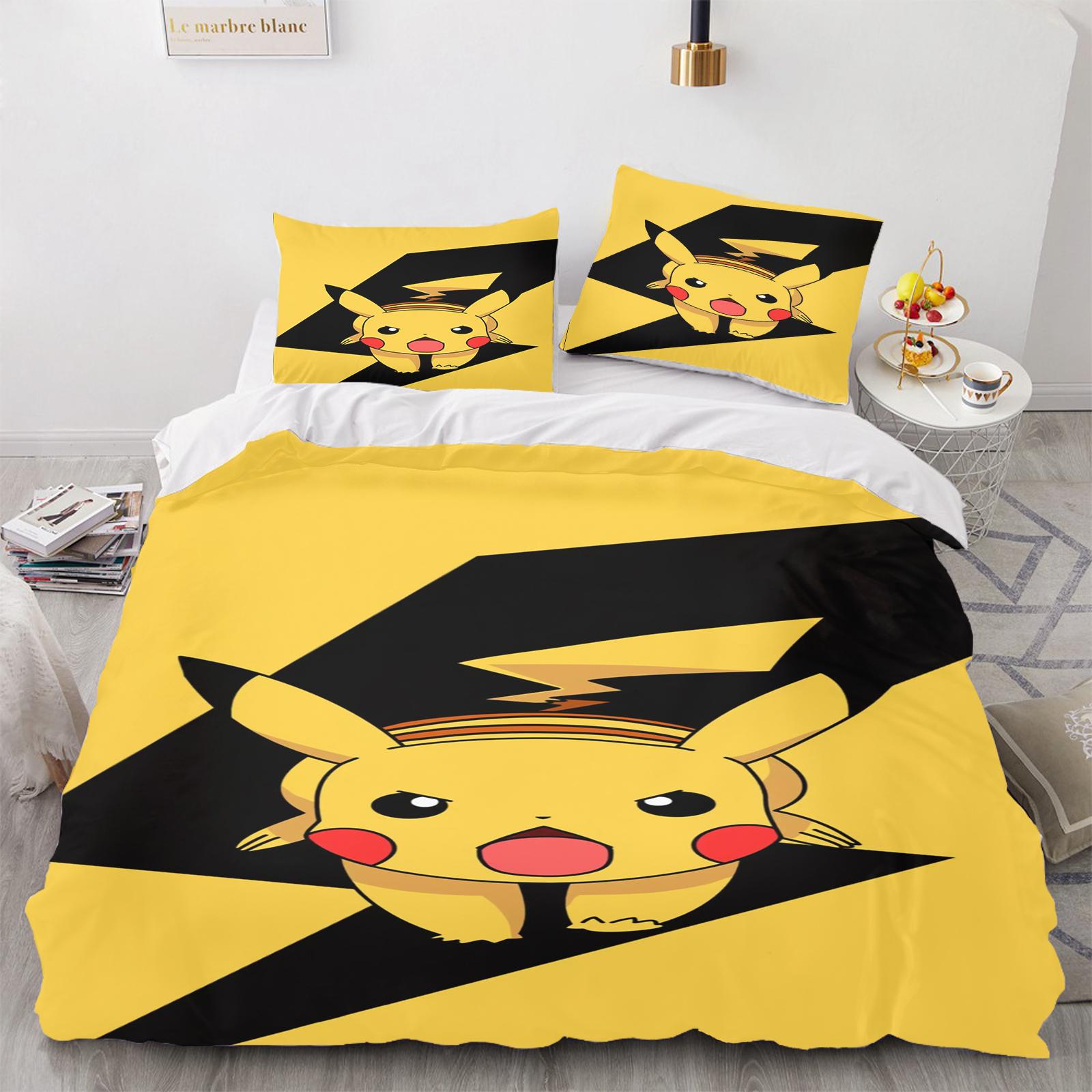 

Pokémon Anime Duvet Cover Set Comforte Printed Cartoon Twin Size Bedding Sets Christmas Gifts 3-piece EU King(240*220cm)3pcs