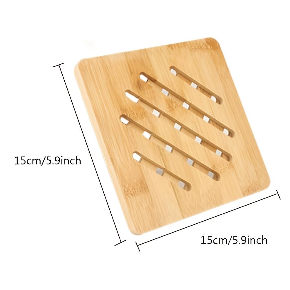 1 Pc Bamboo Kitchen Heat Insulation Pads Square Shape Natural Bamboo Mat for Hot Dishes/Pot/Bowl/Teapot/Hot Pot Holders