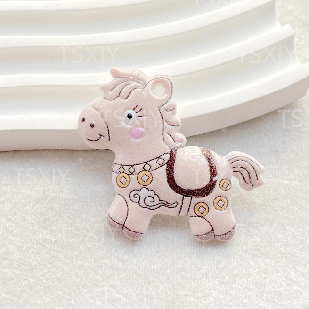 

6PCS New Cute cartoon animal pony Flat back Cabochon Stone Scrapbook DIY Decor Figurines Crafts Accessories