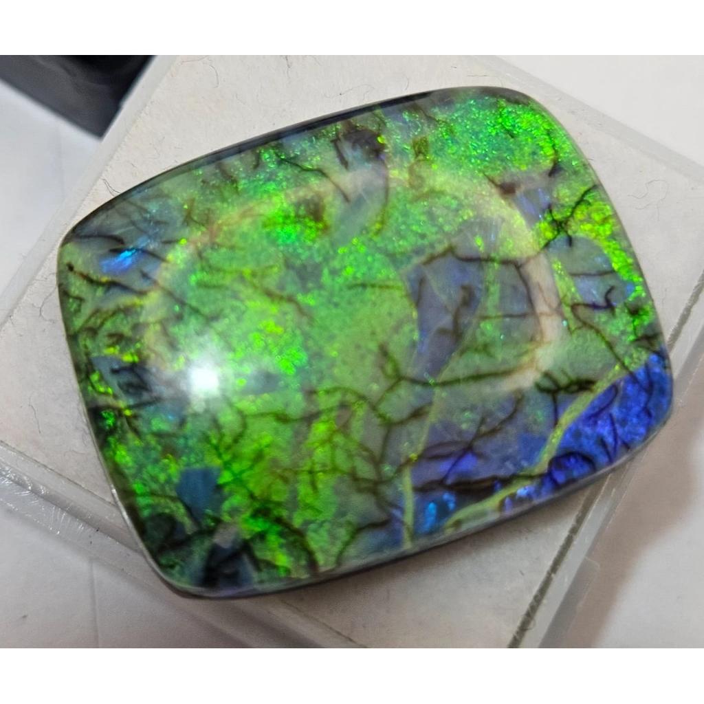 Fabulous Natural Doublet Opal 23-24 Ct Cushion Cut Certified Loose Gemstone
