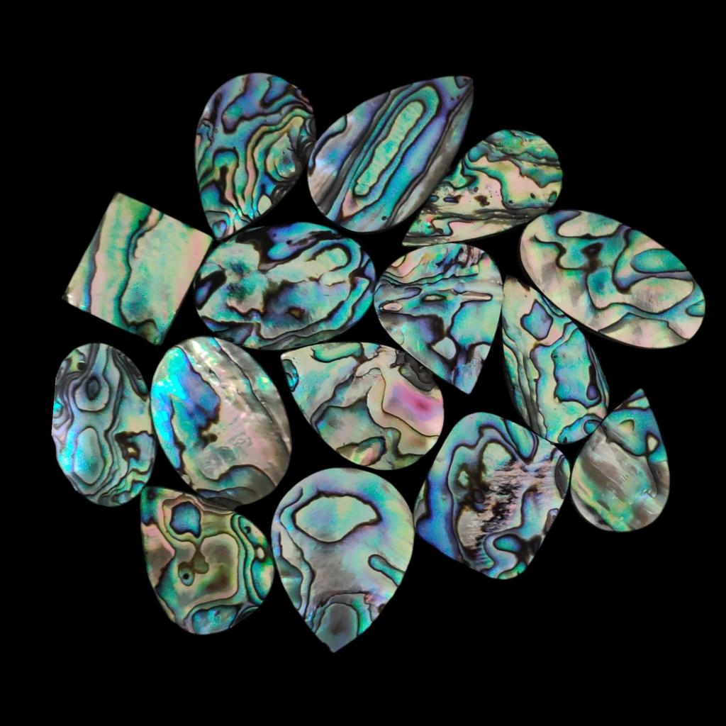 Polished Natural Abalone Shell, Abalone cabochon, Loose gemstone Lot, Healing Cabochon, Mix Shape Abalone Shell For Jewelry Making.