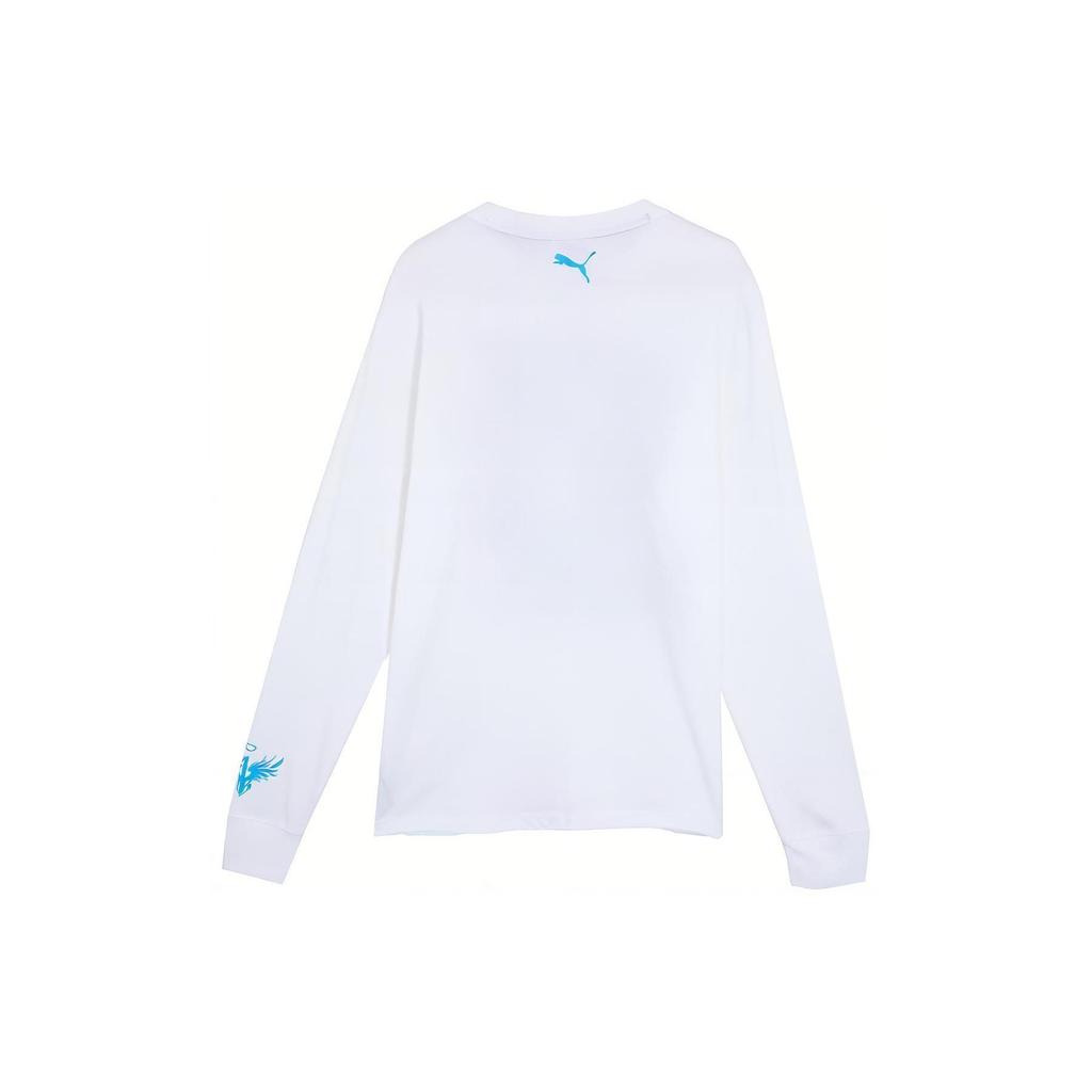 Puma Melo Blue Hive Cartoon Print Long Sleeve T-Shirt Men Tops White 625147-01