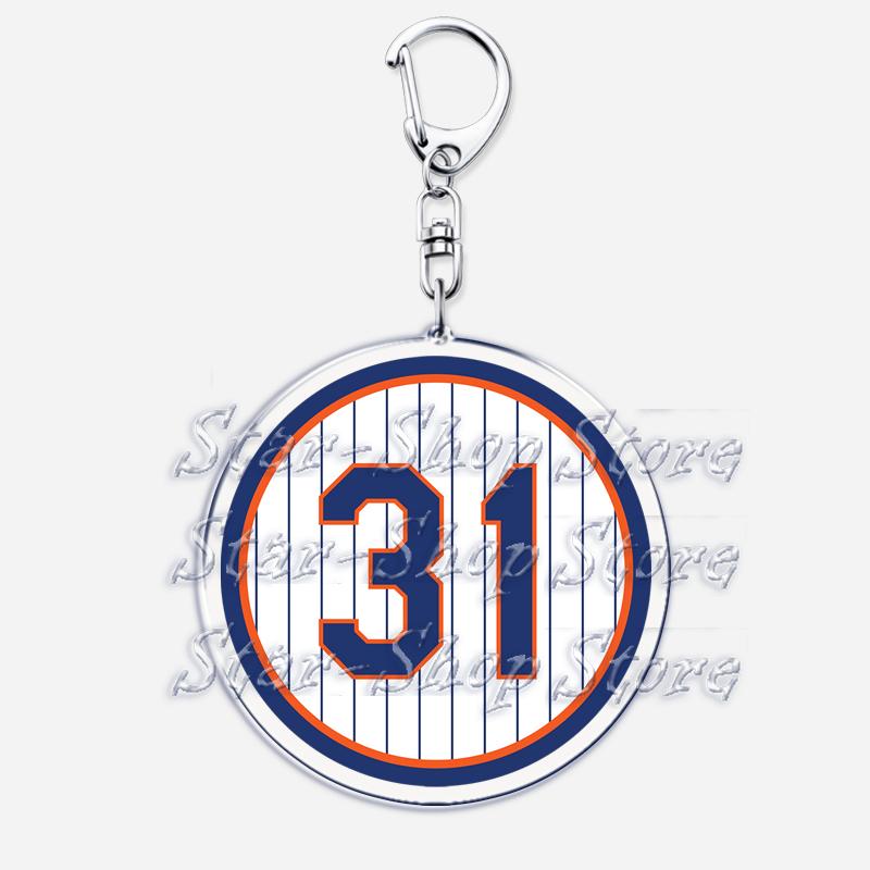Popular Baseball Jersey Player Number Keychains for Accessories Bag New York Sports Keyrings Jewelry Friends Fans Gifts