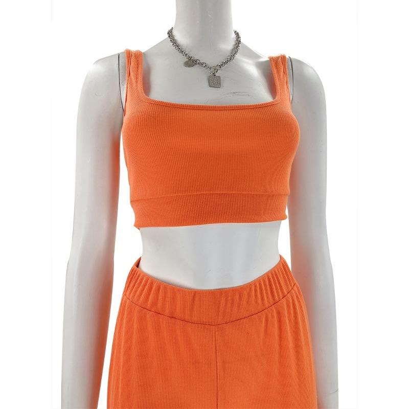 Women's Straight Draped Hip Tight Yoga Pants Solid Colour Sleeveless Vest Fashion Casual Pant Suit