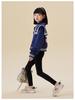 Tao Town Girls' Navy Collar Coat - 2025 Casual Preppy Spring/Autumn Short Jacket for Kids
