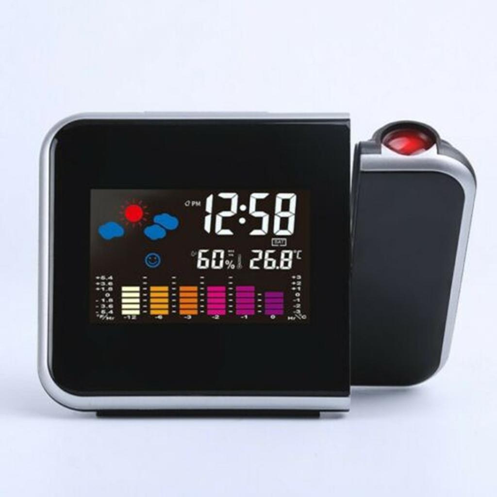 Projection Alarm Clock with USB Charging Port and LCD Time Display