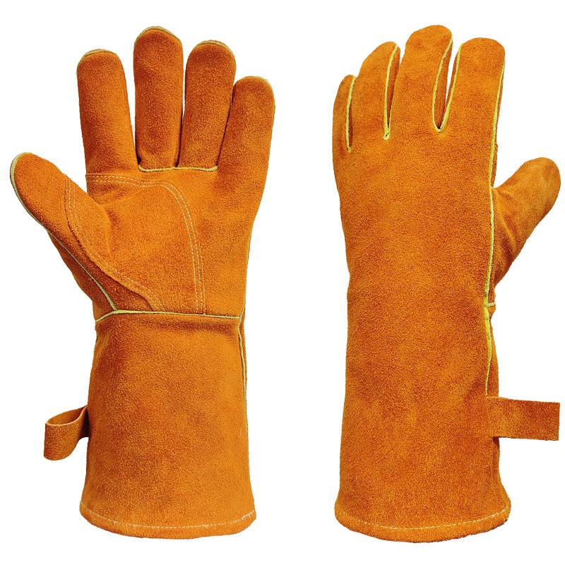 

Перчатки из коровьей кожи, термостойкие, для барбекю и сварки - Изолированные алюминиевой фольгой, безопасные для камина и духовки.