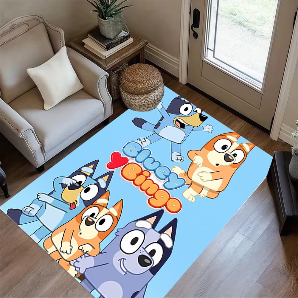 Bluey Bingo Adventures Carpet Design for Dormitory Hallway Decorate room Game Room Anti-slip Rug Office home decor Wedding Party Gift