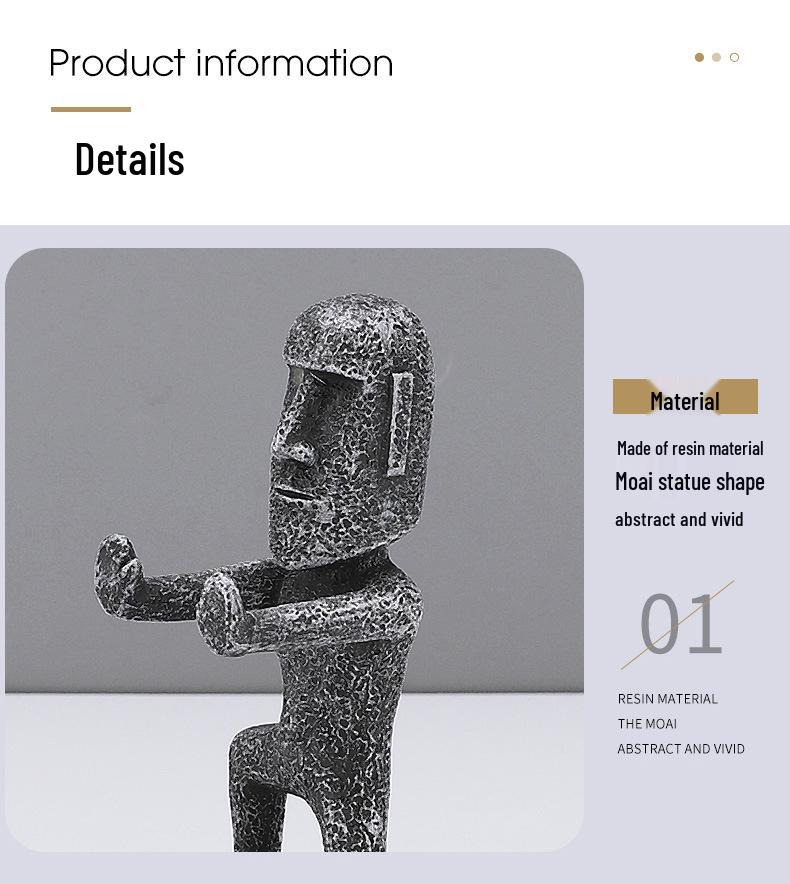 Desktop Mini Kung Fu Moai Phone Stand: Quirky Stone Statue for Office or Lazy Stand Use