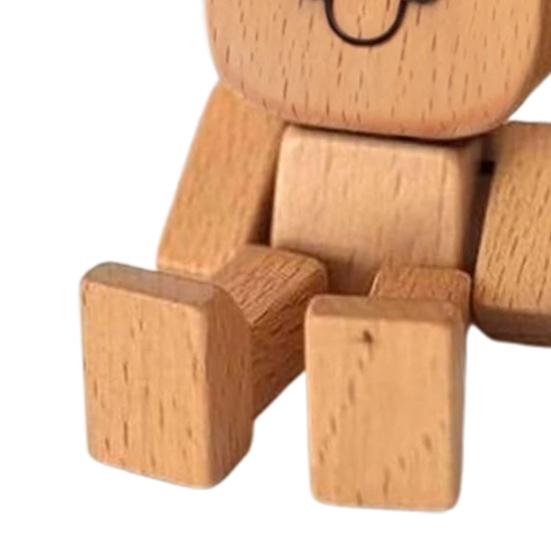 1/2/3Pcs Shaking Wooden Man Figurine Handmade Shaking Feet Wooden Doll Car Dashboard Desktop Decoration Ornament