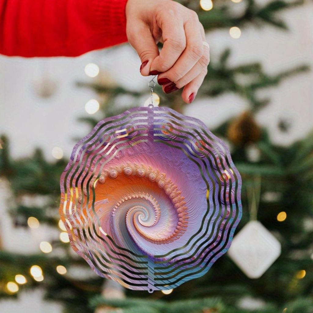 1pc 10-inch Metal Wind Spinner with 360° Hook, Artistic Rotating Wind Chime, Versatile Garden Hanging Decor for All Seasons, Ideal Gift for Friends