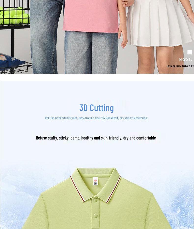 U105 Kids' High Flexibility Antibacterial Snap Button Stripe Collar Short Sleeve Polo Shirt, European/Asian Size 10A.