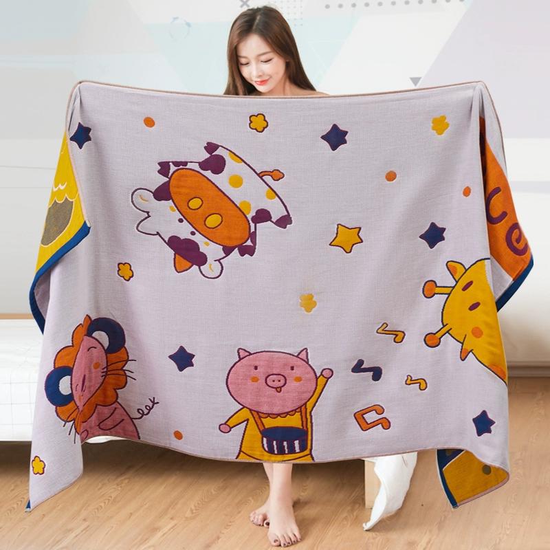 Pure Cotton Bath Towel - Four Layer Cotton Gauze Large Towel 70 X 140cm, Soft Absorbent for Bathing Shower