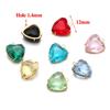 5pcs Stainless Steel 12mm Heart Crystal Glass Charms for DIY Jewelry Exquisite Necklace Bracelets Findings Earrings Making