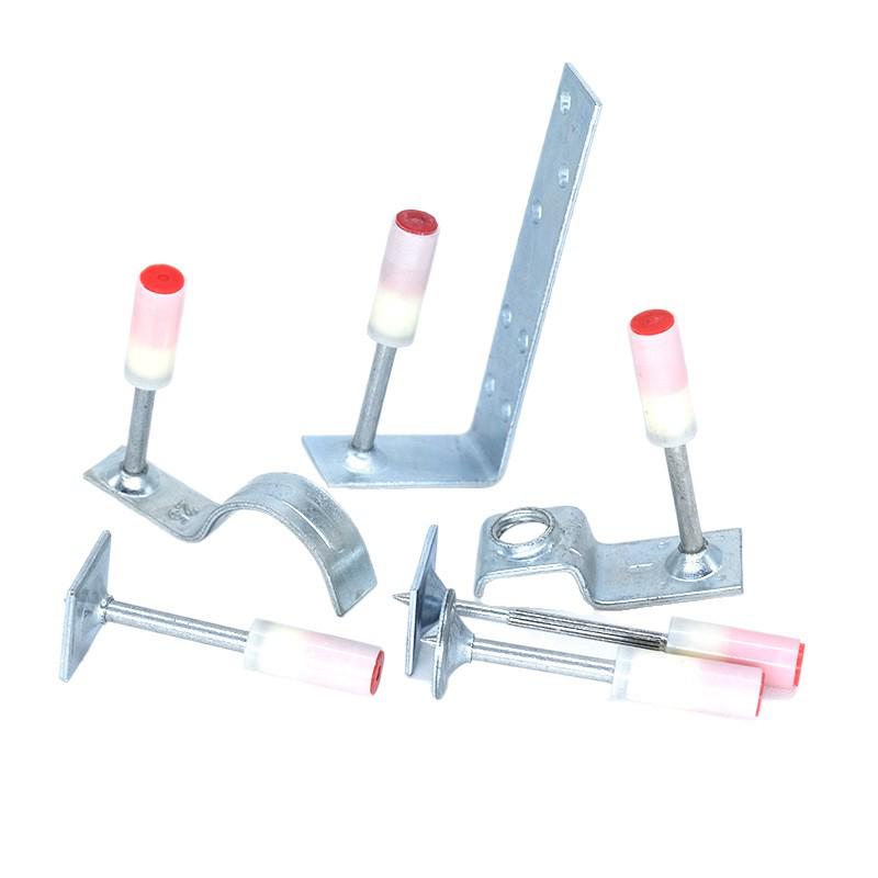 Ceiling Nail Gun with Integrated Fastening Nails and Clamps for Wood and Pipe Keels