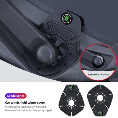 2Pcs Car Windshield Wiper Hole Protective Cover Dustproof Bottom Sleeve Headrest For Octavia Kylaq Superb Yeti Elroq Scala