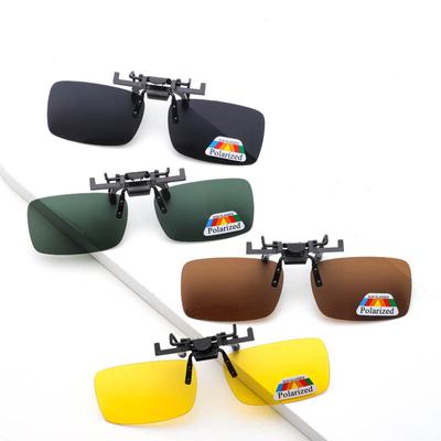 Hot Sale Clip-on Polarized Sunglasses Day Night Vision Fashion Flip-up Lens Sun Glasses Driving Glasses Unisex UV400 Eyewear Riding Sunglasses