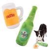 Interessante Quietsch-Stoffhundespielzeuge Bierflasche / Becher Welpen-Kauspielzeug Weich Langlebig