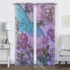 Flowers Home Interior Curtains 2 Pieces Curtains for Living Room Curtain Partition Shades Tulle for Bedroom Halloween Decoration