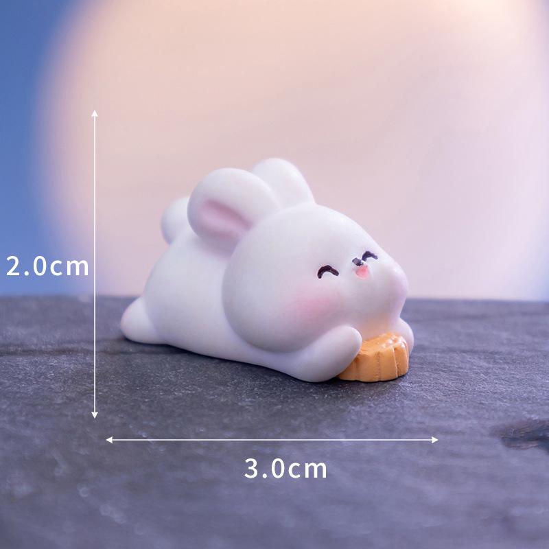 Cartoon Roztomilý Festival poloviny podzimu Králičí panenka Svátek poloviny podzimu Mooncake Dekorace na desku Roztomilý králičí pryskyřice Ornament dárek