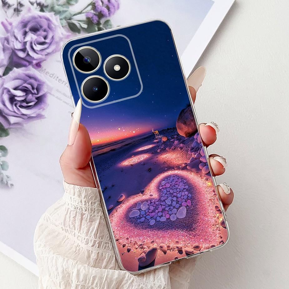 Für Realme Note 50 Hülle RMX3834 Niedliche Katze Bemalte Abdeckung Klare Silikon Weiche TPU Handyhülle Für Realme Note 50 Note50 Fundas Coque