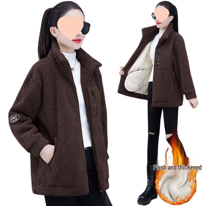 Women's Lambswool Fleece Jacket, Winter 2025 New Style - Thick, Stylish, Versatile, Plus Size, Loose Fit