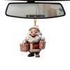 Santa Claus Ornament 2D Acrylic Cartoon Santa Holding Gift Box Christmas Tree Ornament for Xmas Tree Holiday Home Decor