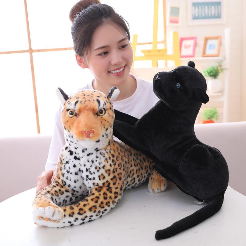 Simulation Plush Leopard Doll Home Decoration Multiple Sizes Black Child Yellow