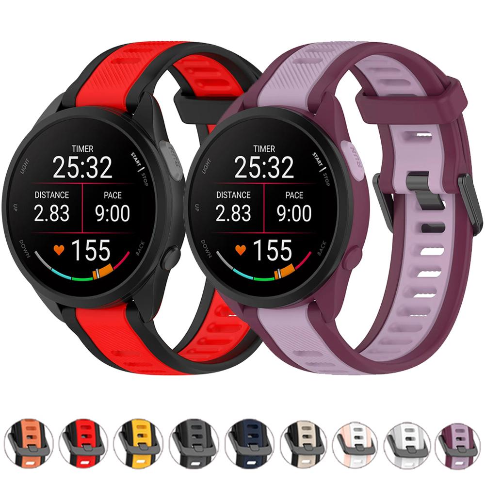 18mm 20mm 22mm Officiellt Silikonarmband För Garmin Forerunner 55 165 965 265 645 Music Mjukt armband för Gramin Venu 3S Band