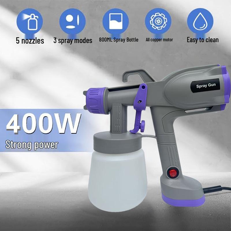 New Model Electric Spray Gun with 5 Nozzles – Integrated Plug-In Paint Sprayer
