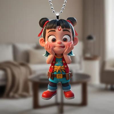 Tegneserie Styling Dukke Anheng Filmtema Tegneseriefigur Akryl Sjarm Bil Bakspeil Veske Nøkkel Hengende Ornament